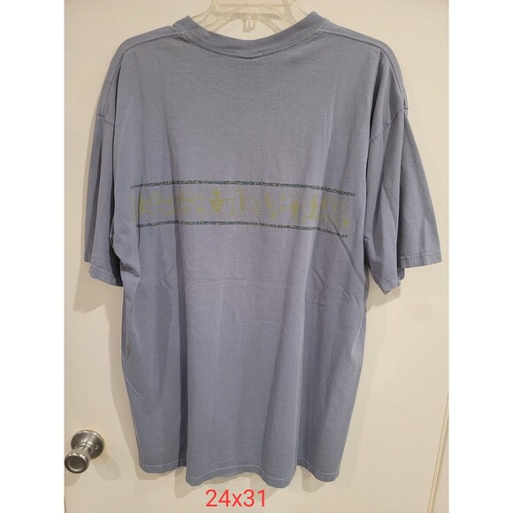 Vintage 90s Mens Large Faded Hawaiian Tribe T-Shirt Blue USA - Picture 9 of 11